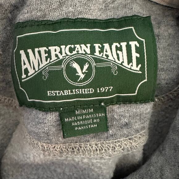 EUC American Eagle Gray Logo Hoodie sz M - Picture 3 of 3